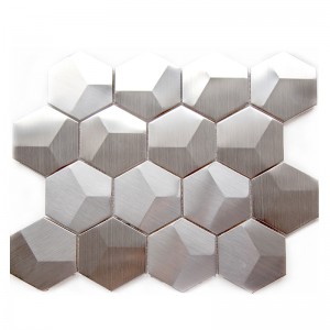 Sliver roestvrijstalen tegels hexagon matte metalen mozaïeken voor keuken backsplash